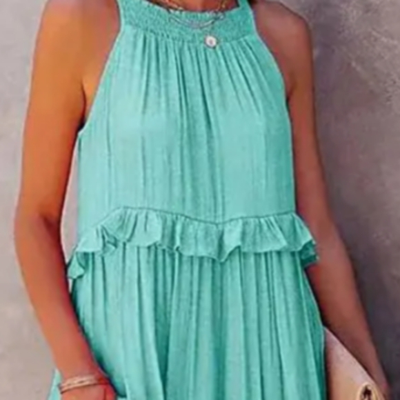 Sundress - Ruffled (Teal) - Picture 2 of 4
